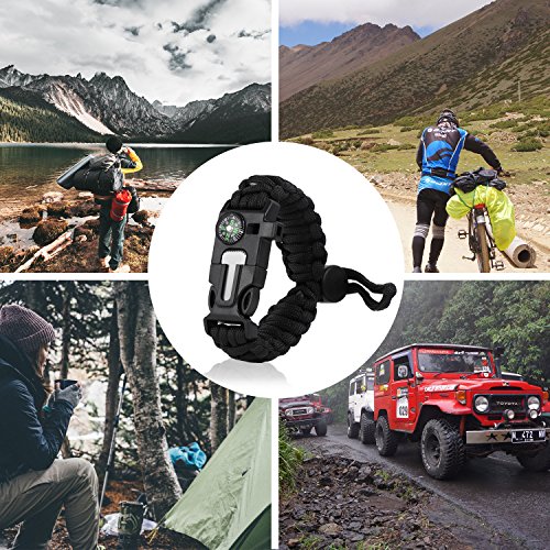 image for Toplus Paracord Survival Bracelet, Outdoor Emergency First Aid Tool Ki
