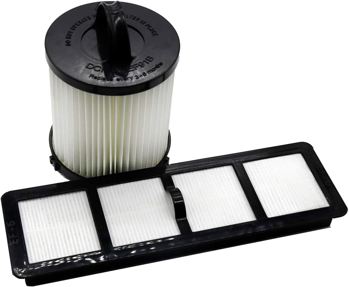 Green Label Replacement HEPA Filter Kit DCF-21 and EF-6 for Eureka Upright Vacuum Cleaners (Compares to 67821, 68931, 68931A, EF91, EF-91, EF-91B, 83091-1)