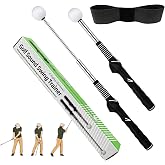 ＤＲＵＮＳＰＤＳ Retractable Golf Swing Trainer &ndash; Right-Handed Golf Grip Training Aid Swing Practice Tool for Beginners Strength Tempo Training for Chipping Hitting Indoor Outdoor Use