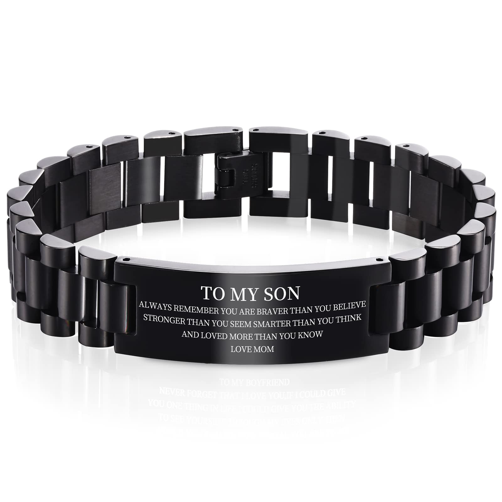 To My Son Bracelet From Dad Mother And Son Forever Linked Together