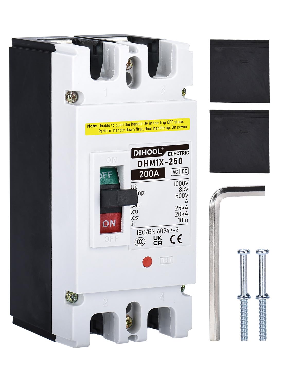 Photo 1 of DIHOOL DC 200 Amp Breaker, 500V Battery Disconnect Switch for Main Power Station, UPS,Solar