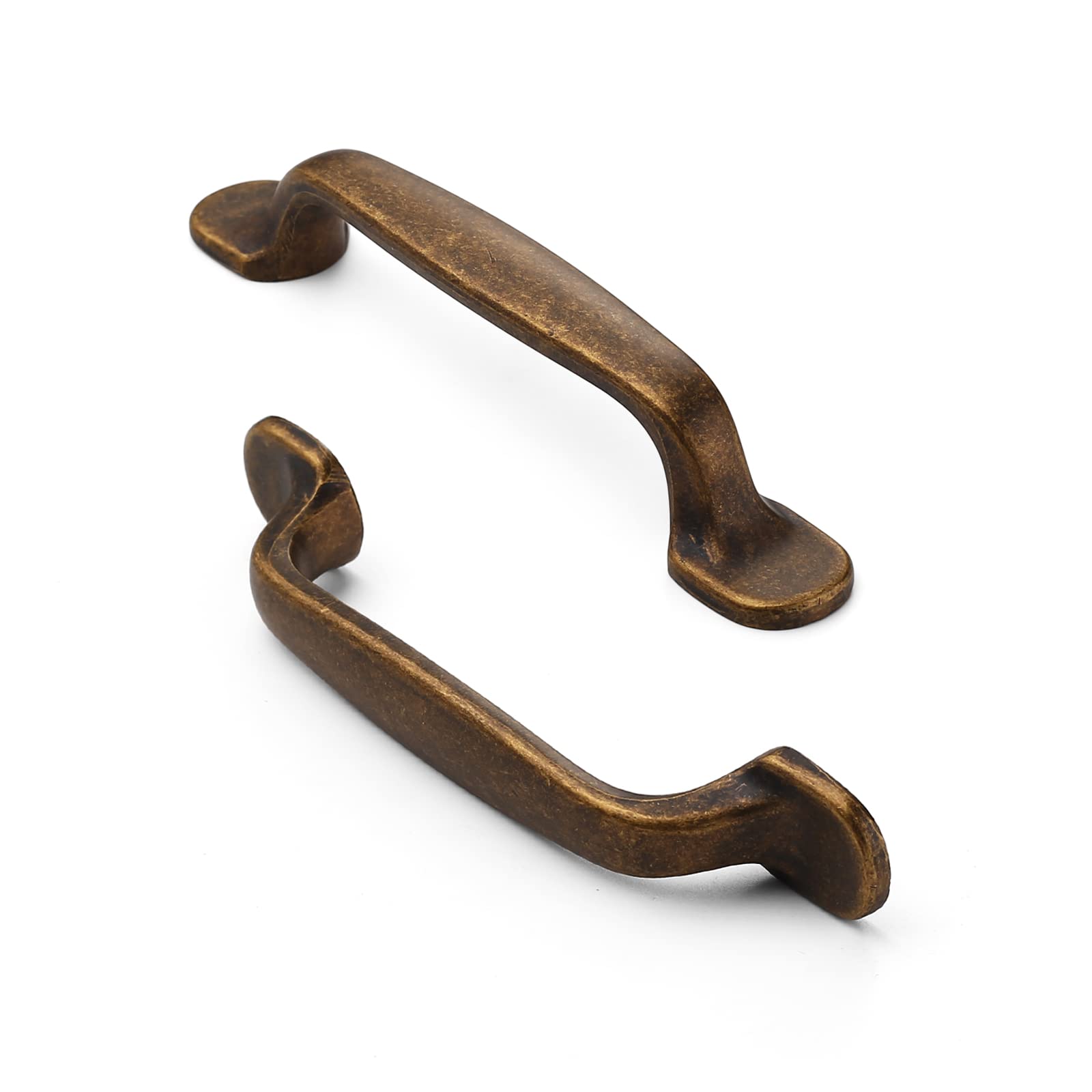 Furniware 12Pack Antique Brass Kitchen Cupboard Handles, Cabinet Hardware Drawer Appliance Pulls, Kitchen Cabinet Drawer Wardrobe Door Handles,Brass- 3 Inch(96mm) Hole Center