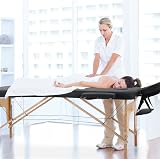 Panana Portable Massage Bed Black Adjustable Height Wooden Legs view 4