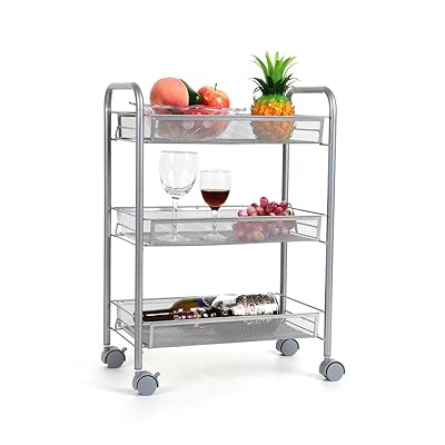 Homfa 3-Tier Rolling Cart Multifunction Utility Storage