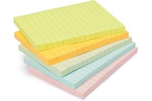 �鶹�� Basics Sticky Notes, 4x6 Inches, Assorted Colors Self-Stick Pads, Easy to Post for Home, Office, Notebook, 100 Sheets/