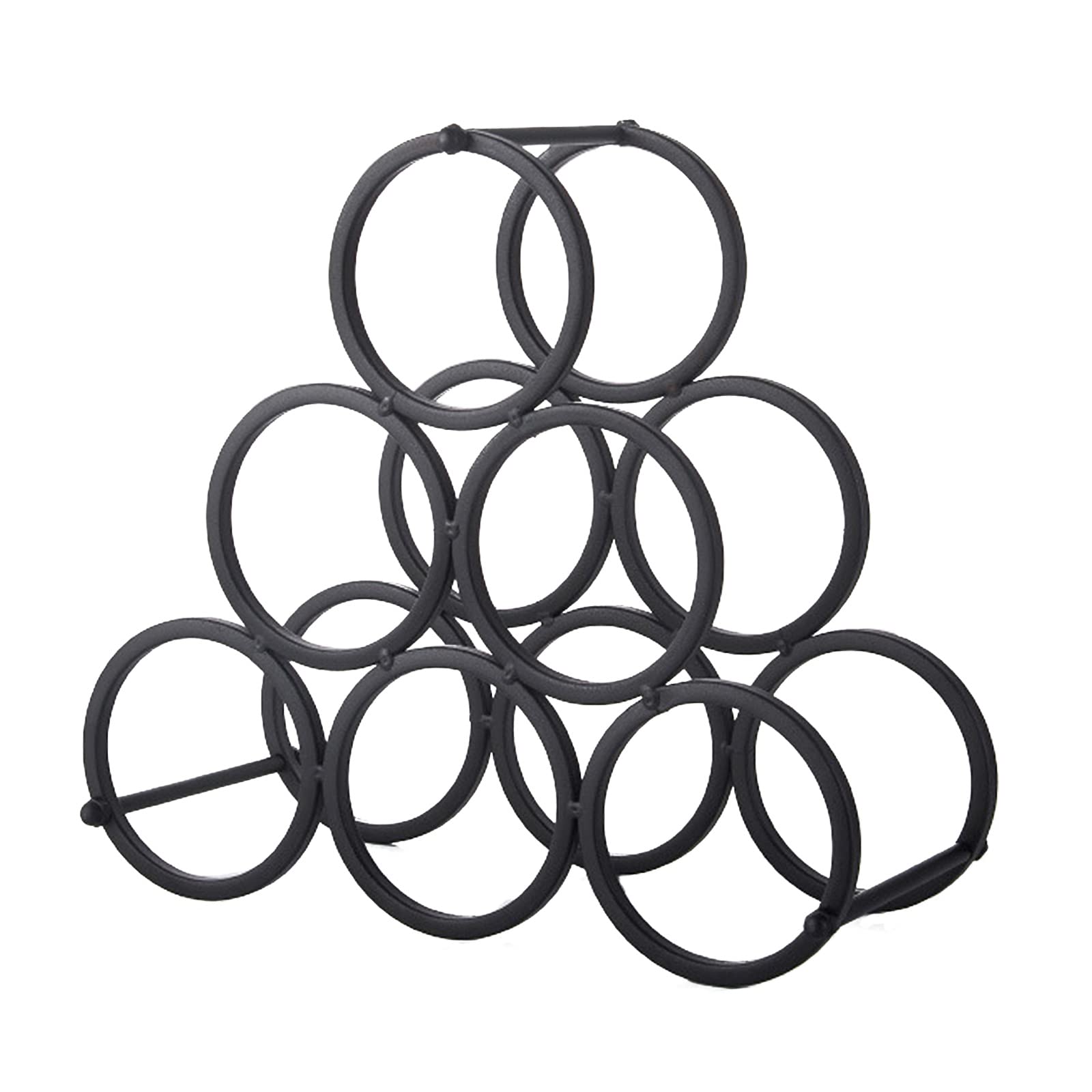 Greensen Wine Rack Bottle Rack Table Shelf Black Wine Bottle Holder Metal Wine Stand Wine Holder Freestanding Shelf for Wine Bottles or Other Drinks 31 X 31 X 14.5 Cm (Black)