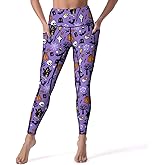 DROEYROEST High Waist Workout Leggings for Women Tummy Control Printed Yoga Pants with Pockets Holiday Costume