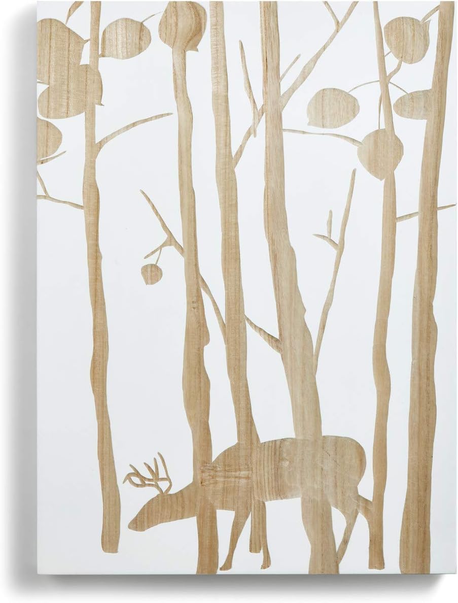 quality outdoor living aspen chat set on Amazon Com Demdaco Aspen Deer In Trees Woodgrain And White Silhouette Large Wood Wall Art Sign Plaque Posters Prints