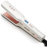 K&K Wide Flat Iron Hair Straighteners, Salon Quality 1.65 Inch Negative Ion Function Flat Irons, Ceramic Tourmaline Coated Plate for Less Frizz, Shinier & Smoother Hair
