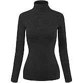 MixMatchy Women's Basic Long Sleeve Turtle Neck Slim Fit Top Shirt