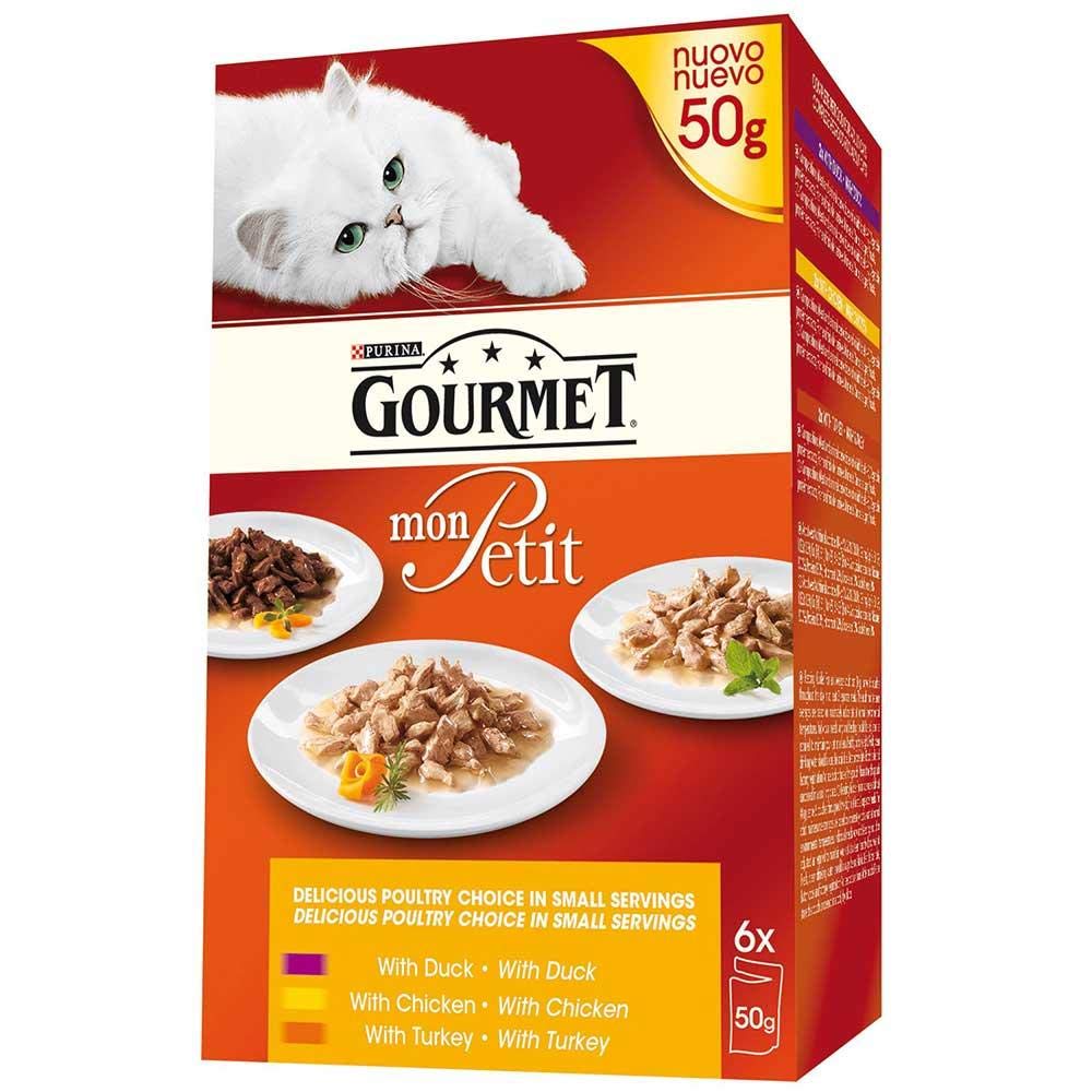 Gourmet Mon Petit Cat Food Pouches Poultry 6 X 50 G