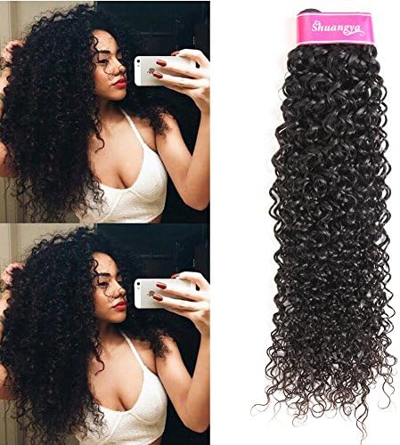 shuangya hair Brazilian Hair Kinkys Curly Hair Extensions Unprocessed Virgin Human Hair Bundles (8" one bundle)