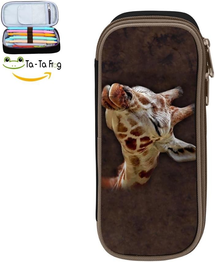bagshome Giraffe Large Capacity Canvas Pencil Case Multi-Colored for Children Black