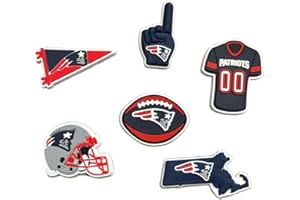 Blue white and red football team shoe charms