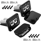 KarlKers 50A Plug Mounting Panel for Anderson SB50 Series Connectors with Cover, 50Amp Battery Quick Connect/Disconnect Connector Mounting Panel, Flush Mount Recessed Plate 2Pcs Socket Panel 12-24V DC