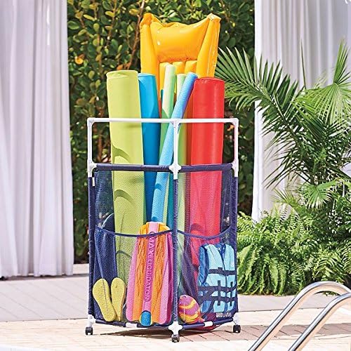 Modern Pool Noodle Organizer | Perfect Contemporary Storage For Your Inflatables, Rafts, Goggles, Snorkel, Beach Balls, Foam Noodles, Floats, Swim Toys &amp; Accessories at Your Poolside