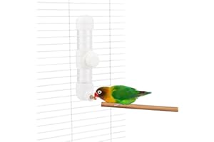 Hypeety Leak-Proof Bird Water Bottle for Cage Clear No Spill Automatic Parrot Water Dispenser with Spring Valve for Small Parrots Budgies Finches Cockatiels Lovebirds (White, 7.4 oz/220 ml)