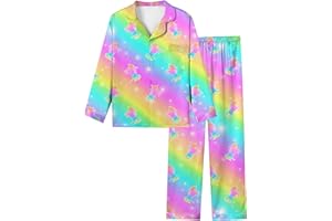 Sylfairy Girls Pajamas Set Sleepwear Toddler Long Sleeve Jammies Kids Sleepwear 3-12 Years