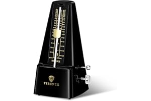 TERENCE Mechanical Metronome for Piano Guitar Violin Bass Drum and Other Musical Instruments Loud Sound and High Precision Track Beat and Tempo, Portable Metronome Gift Teaching for Beginners (Black)