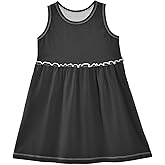 Plaaee Girls Sleeveless Dress Sundress for Casual Home Party Beach 2-8years