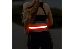 Illumifun LED Running Belt - USB Rechargeable LED Waistband, High Visibility Elastic Waist Safety Light for Running, Cycling, Camping, Walking, etc