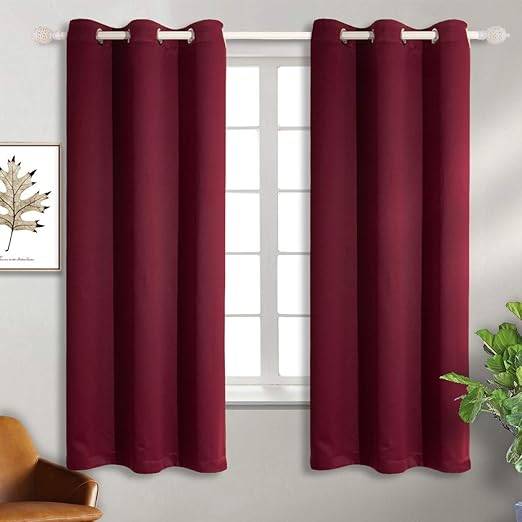Amazon Com Bgment Burgundy Blackout Curtains For Bedroom
