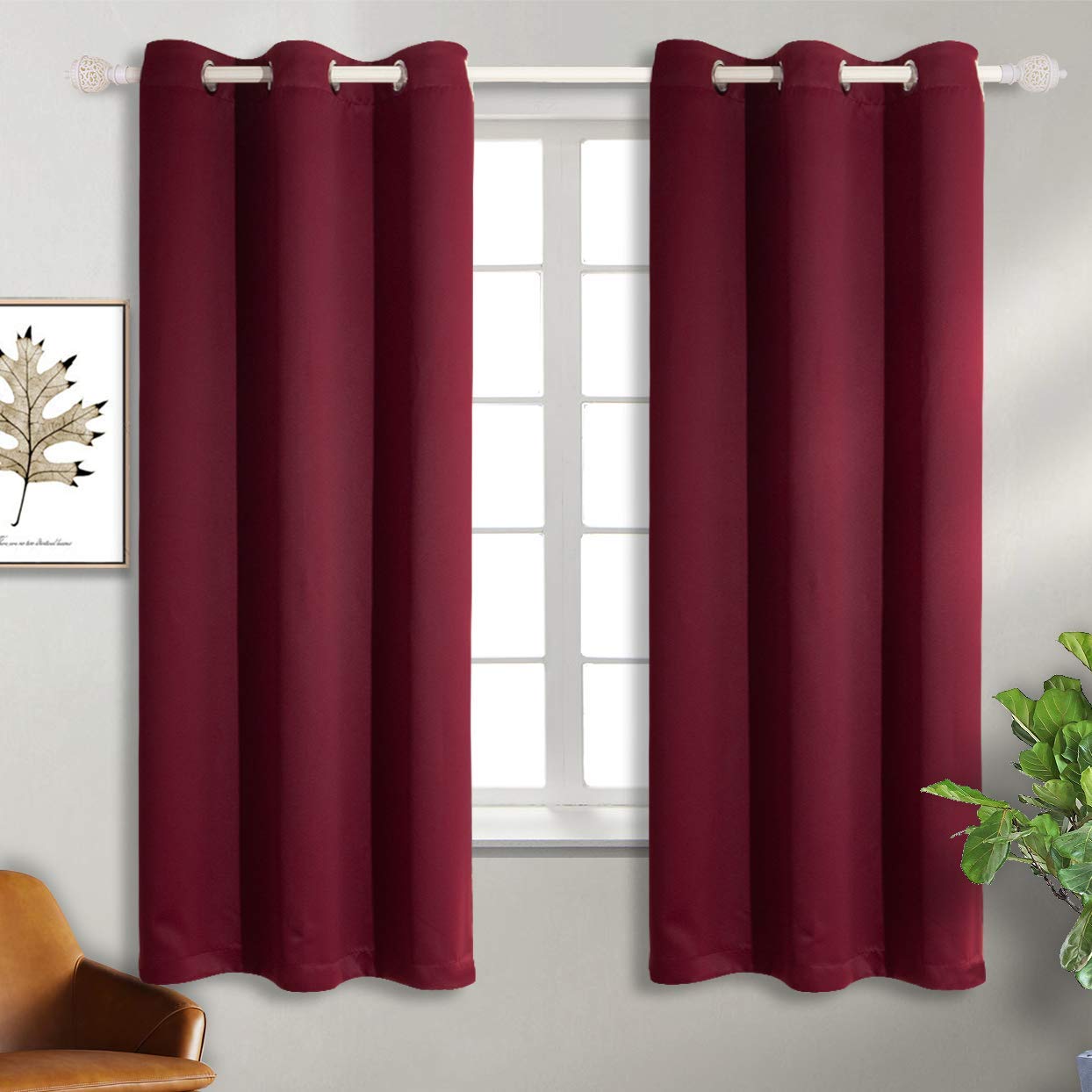 Bgment Burgundy Blackout Curtains For Bedroom Grommet Thermal