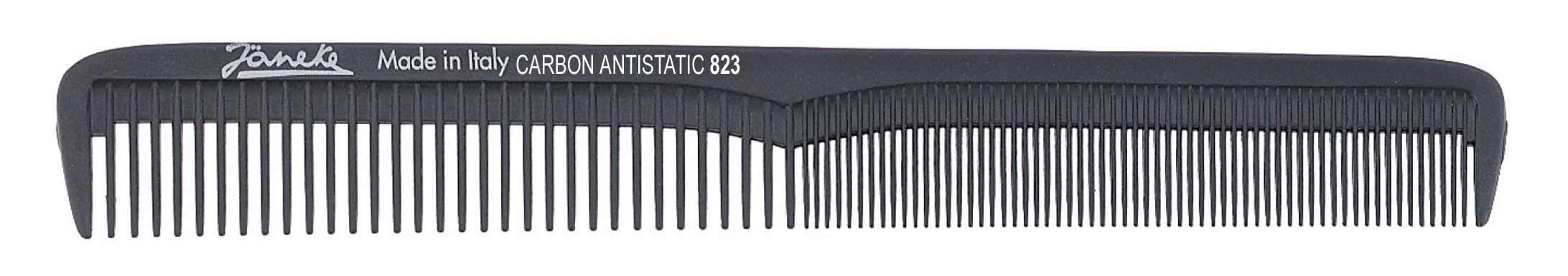 Jäneke Hair Cutting Comb 55823 Carbon Comb Approx. 18 cm Anti-Static Hair Comb Fine and Wide Teeth (823)