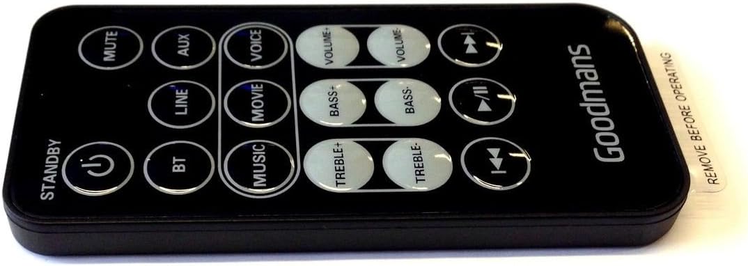goodmans soundbar remote
