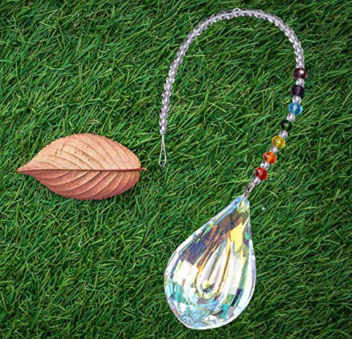 Nice Dream Sun Catcher Feng Shui Crystal Suncatchers for Window with Chakra Bead and 76mm Chandelier Crystal Prism Drops