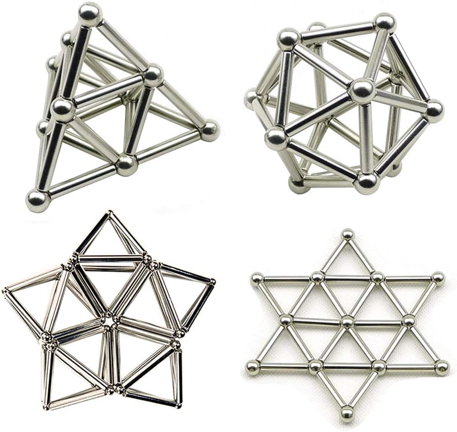Children's educational toys, Magnetic sticks, Early childhood building blocks, Steel balls, Casual creative toys, Magnets, Hands-on toys, Suitable for children and adults over 14 years old