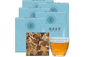 XIXICHA White Tea Tangerine Peel White Tea Chenpi Chinese White Tea Orange Peel Individually Packed Tea Cake Fuding White Tea 陈皮白茶 福鼎白茶 4.4oz/125g (5box 25Bags)