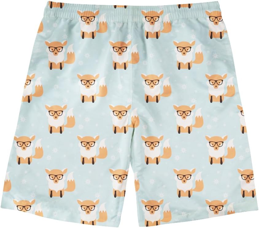Men's Quick Dry Cute Sunglasses Fox Beach Shorts Swim Trunks Surf Board Shorts