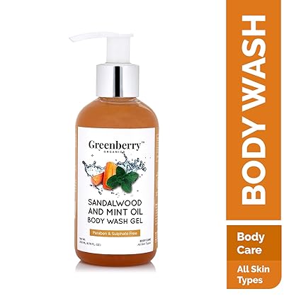 Greenberry Organics Sandalwood & Mint Oil Body Wash Gel - 200ml