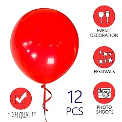 Red Balloons 18 Inch 12 Pack Large Latex Party