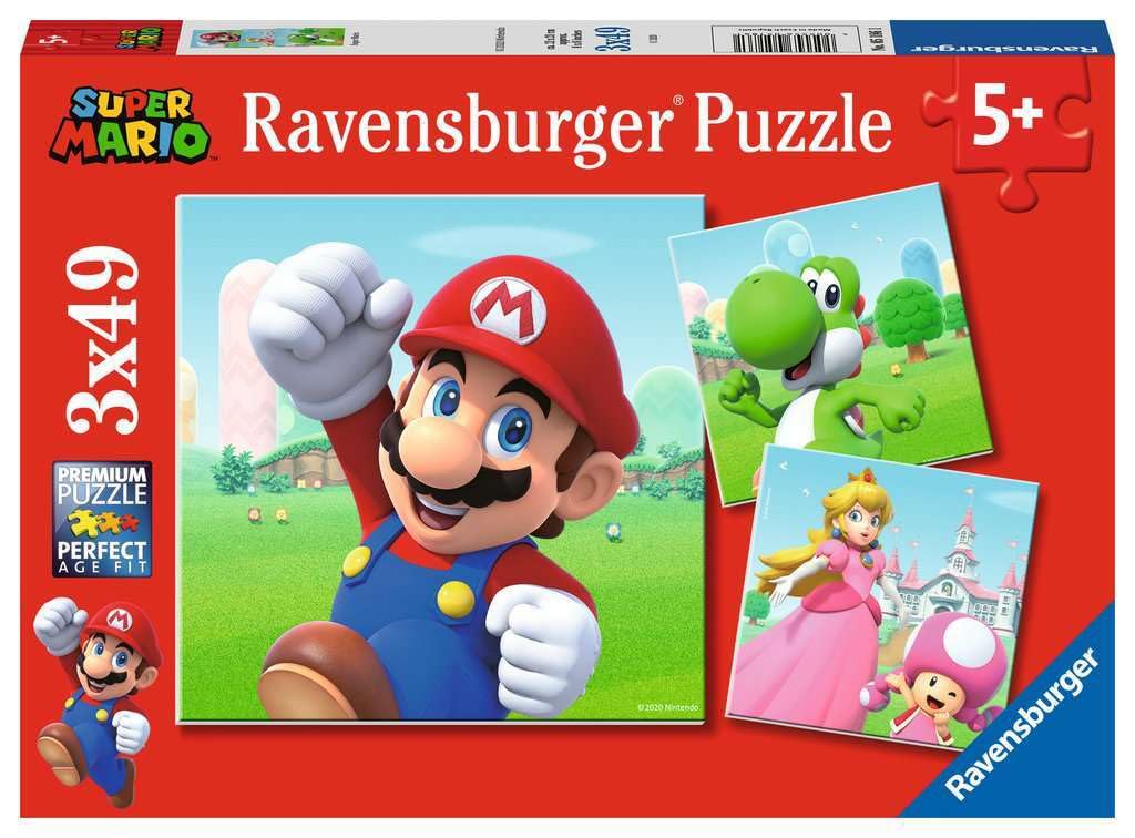 Ravensburger Super Mario 3x 49 Piece Jigsaw Puzzles for Kids Age 5 Years Up