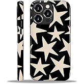 ilikediy for iPhone 16 Pro Case,HL2 Cute Cool Star Black Hybrid 2 Layer Hard Shell Silicone Protective Pattern Design Case