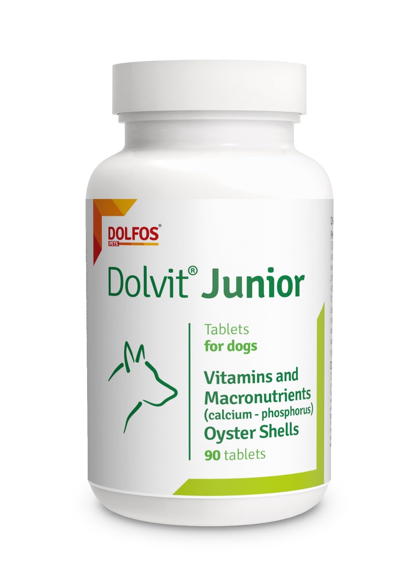 Dolvit Junior 90 tablets Vitamins Minerals Calcium from Oyster Shells for Dogs