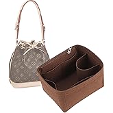 Lckaey Purse Organizer insert for LV NOE BB Petit NOE NM storage bag Organizer With Zipped pocket Y059coffee-Large