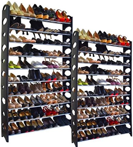 LIKE SHOP 20-Tier Shoe Rack 100 Pair Wall Bench Shelf Closet Organizer Storage Box Stand
