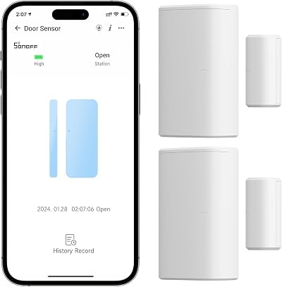 2 Pack SONOFF SNZB-04P Zigbee Door Window Sensor Home Security Alexa Google