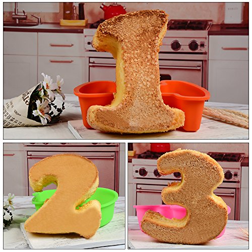 Silicone Baking Number Cake Mold Baking Molds for Birthday Anniversary Set of 9 The Home