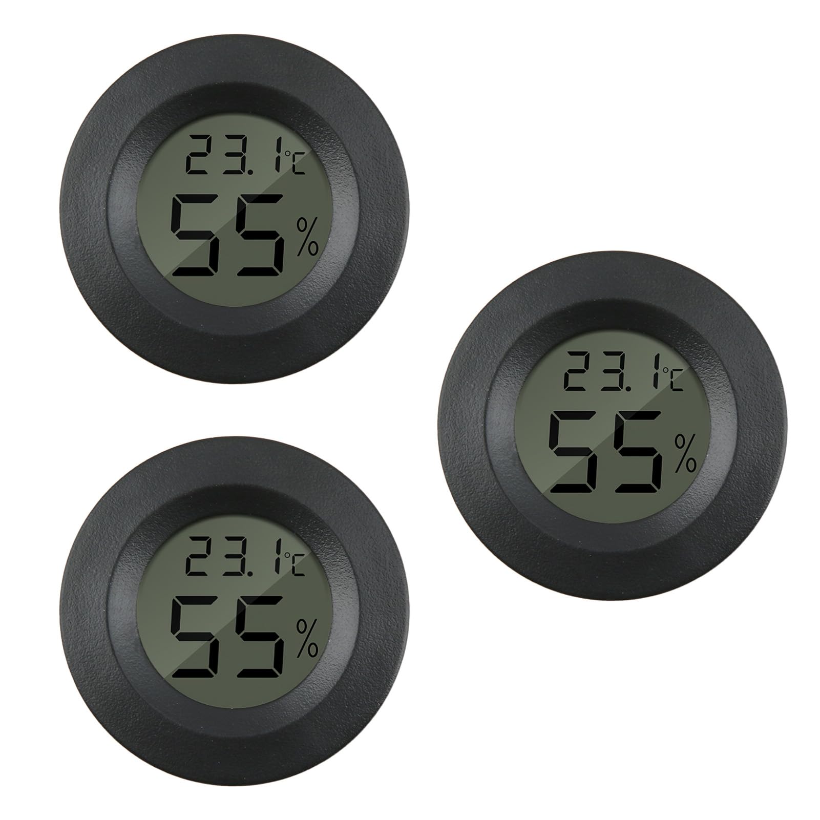 3PCS Hygrometer Thermometer, Digital Humidity Meter Monitor Gauge LCD Mini Indoor Hygrometer for Home Office Greenhouse Babyroom Humidor
