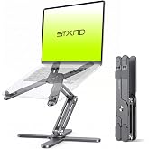 STXND Model-X 2.0 Laptop Stand, Laptop Stand for Desk Adjustable Height | 360 Rotating Laptop Riser Aluminum Portable Foldable Computer Stand for MacBook Pro Air 10&ndash;17 in (Royal Gray)