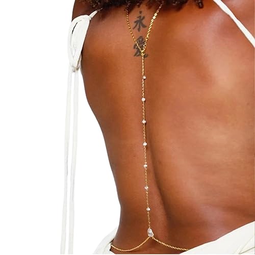 jewellery for backless dress Adorned Necklace Bridal Jewelry for Open Back Wedding Dress Gold/Crystal Quartz