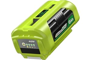 YongerTool OP4060 6.0Ah Battery Replacement for Ryobi 40V Lithium Ion Battery OP4015 OP40201 OP4026 OP40261 OP4030 OP40301 OP4040 OP40401 OP4050 OP40601 OP4026A OP4050A OP4060A