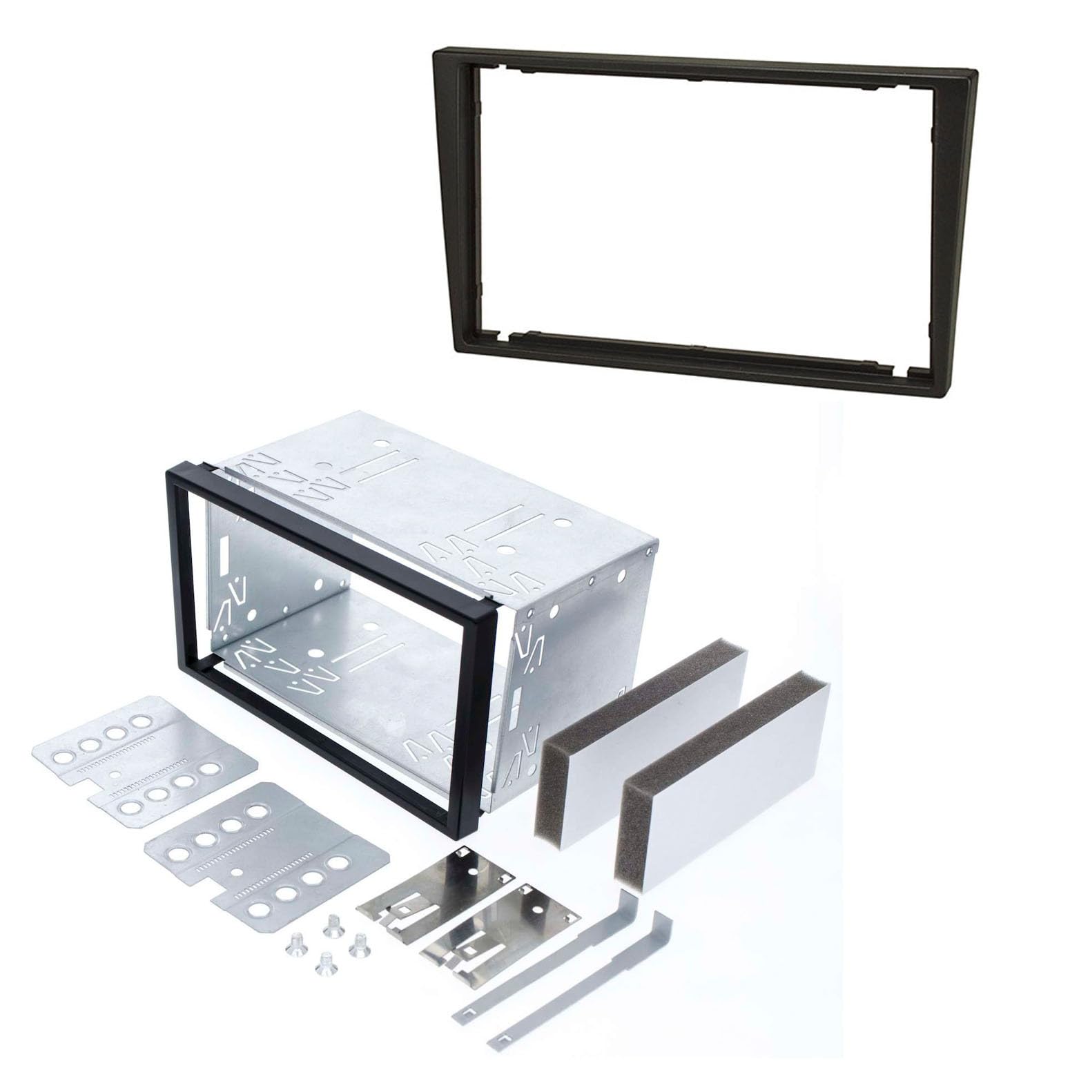 Audioproject A386-20 Car Radio Fascia Set 2 DIN for Opel Agila Astra Corsa C Combo Omega Vectra Meriva Vivaro Zafira Suzuki Ignis Wagon R Double DIN Mounting Frame Black