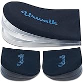 Urwalk 3 Layers Adjustable Supination & Over-Pronation Corrective Shoe Inserts, Medial & Lateral Heel Wedge Insoles for Foot Alignment, Knee Pain, Bow Legs, Osteoarthritis (Black - Small)