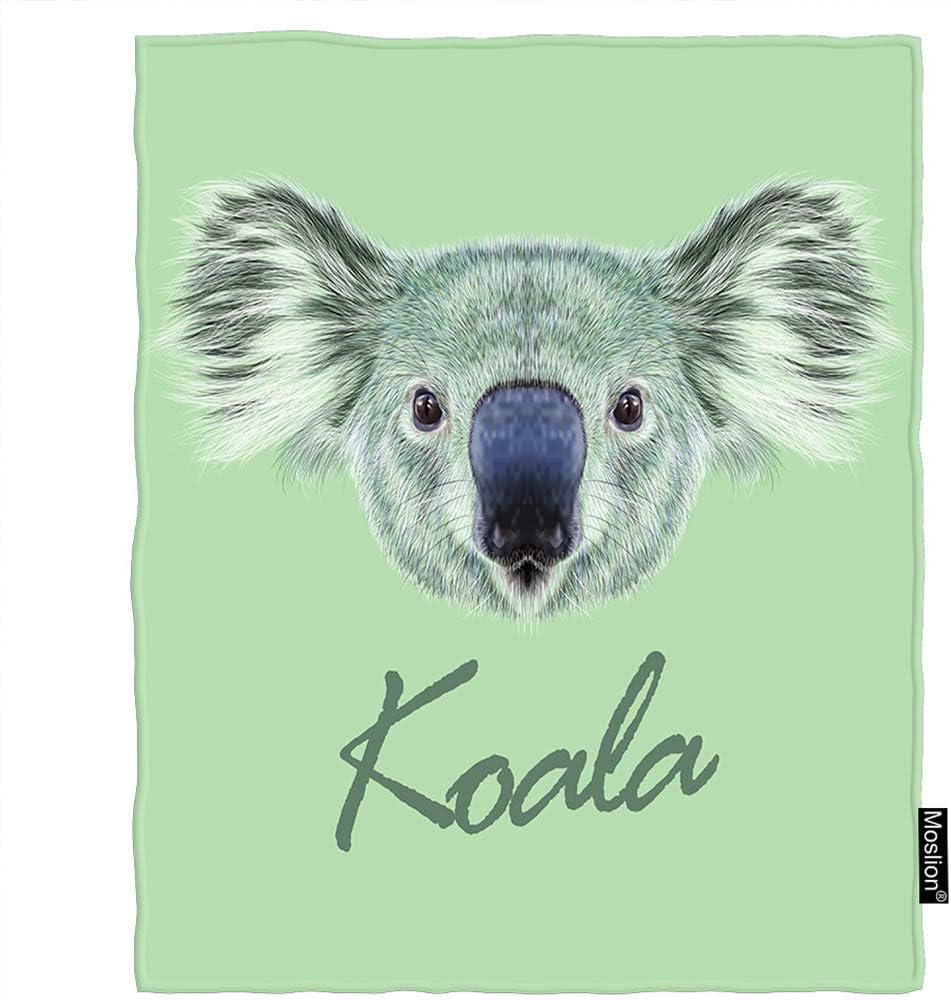 Amazon Co Jp Moslion Koala スローブランケット かわいい動物 コアラ オーストラリア マルサピールベア ふわふわの顔 ブランケット ホーム 装飾 フランネル 暖かい 旅行用 ブランケット 30 X 40インチ ペット犬 猫用 グリーン 60 80 Inch Blanketazx H700 ホーム