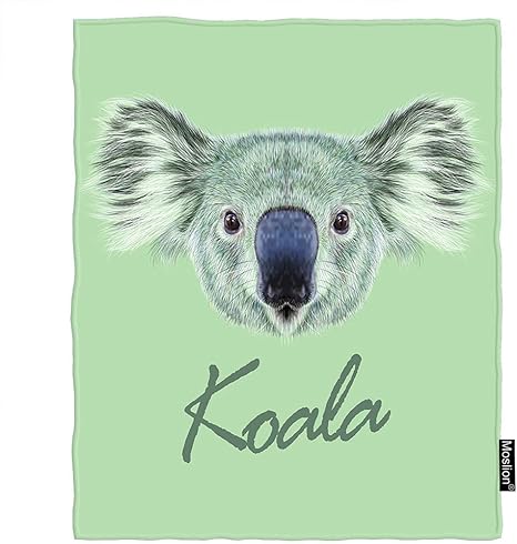 Amazon Co Jp Moslion Koala スローブランケット かわいい動物 コアラ オーストラリア マルサピールベア ふわふわの顔 ブランケット ホーム 装飾 フランネル 暖かい 旅行用 ブランケット 30 X 40インチ ペット犬 猫用 グリーン 60 80 Inch Blanketazx H700 ホーム
